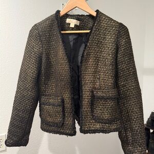 Michael Kors Black and Gold Tweed Blazer